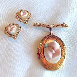 Dainty Earrings and Locket